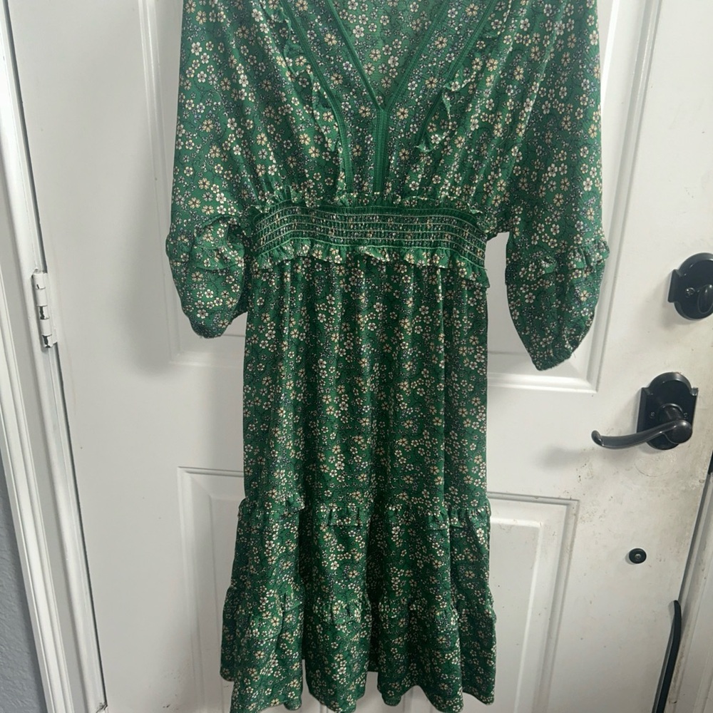Max Studio Green Sundress with Bishop Sleeves - Picture 14 of 16